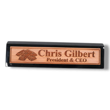 Load image into Gallery viewer, Desk Wedge Name Plate - PERSONALIZED - Gold Bars - 11 Inches