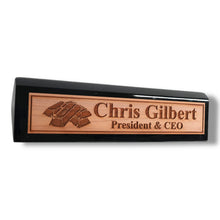 Load image into Gallery viewer, Desk Wedge Name Plate - PERSONALIZED - Gold Bars - 11 Inches