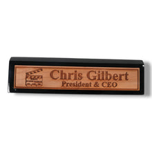 Load image into Gallery viewer, Desk Wedge Name Plate - PERSONALIZED - Gold Bars - 11 Inches