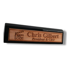 Load image into Gallery viewer, Desk Wedge Name Plate - PERSONALIZED - Worlds most awesome film director - 11 Inches