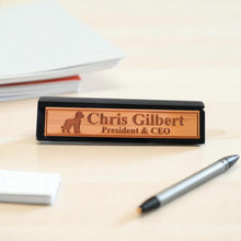 Load image into Gallery viewer, Desk Wedge Name Plate - PERSONALIZED - Golden Doodle - 11 Inches