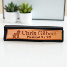 Load image into Gallery viewer, Desk Wedge Name Plate - PERSONALIZED - Golden Doodle - 11 Inches