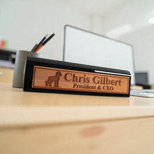 Load image into Gallery viewer, Desk Wedge Name Plate - PERSONALIZED - Golden Doodle - 11 Inches