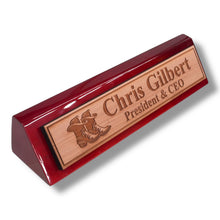 Load image into Gallery viewer, Desk Wedge Name Plate - PERSONALIZED - Cowboy Boots - 11 Inches