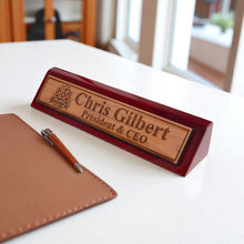 Load image into Gallery viewer, Desk Wedge Name Plate - PERSONALIZED - With God all things are possible - 11 Inches