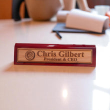 Load image into Gallery viewer, Desk Wedge Name Plate - PERSONALIZED - Wheel Tire - 11 Inches