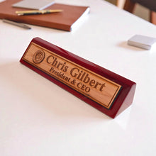 Load image into Gallery viewer, Desk Wedge Name Plate - PERSONALIZED - Wheel Tire - 11 Inches