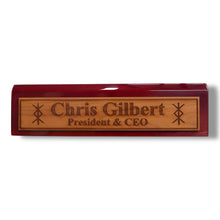 Load image into Gallery viewer, Desk Wedge Name Plate - PERSONALIZED - Viking Protection Rune - 11 Inches