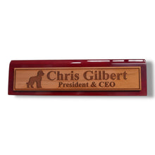 Load image into Gallery viewer, Desk Wedge Name Plate - PERSONALIZED - Golden Doodle - 11 Inches
