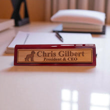 Load image into Gallery viewer, Desk Wedge Name Plate - PERSONALIZED - Golden Doodle - 11 Inches
