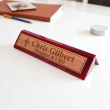 Load image into Gallery viewer, Desk Wedge Name Plate - PERSONALIZED - Cat - 11 Inches