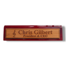 Load image into Gallery viewer, Desk Wedge Name Plate - PERSONALIZED - Treble Clef Music Note - 11 Inches