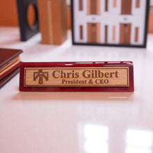 Load image into Gallery viewer, Desk Wedge Name Plate - PERSONALIZED - Thunderbird Native American - 11 Inches