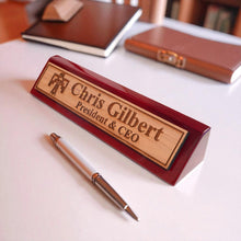 Load image into Gallery viewer, Desk Wedge Name Plate - PERSONALIZED - Thunderbird Native American - 11 Inches
