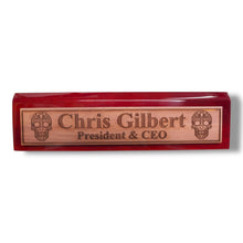 Load image into Gallery viewer, Desk Wedge Name Plate - PERSONALIZED - Sugar Skull - 11 Inches