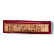 Load image into Gallery viewer, Desk Wedge Name Plate - PERSONALIZED - Worlds most awesome film editor - 11 Inches