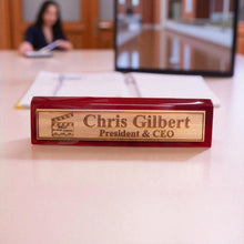Load image into Gallery viewer, Desk Wedge Name Plate - PERSONALIZED - Worlds most awesome film editor - 11 Inches