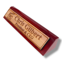 Load image into Gallery viewer, Desk Wedge Name Plate - PERSONALIZED - Worlds most awesome film editor - 11 Inches