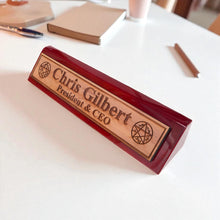 Load image into Gallery viewer, Desk Wedge Name Plate - PERSONALIZED - Demon Trap - 11 Inches