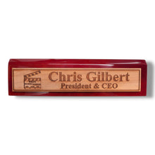 Load image into Gallery viewer, Desk Wedge Name Plate - PERSONALIZED - Worlds most awesome film director - 11 Inches
