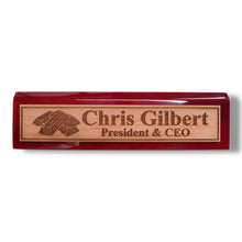 Load image into Gallery viewer, Desk Wedge Name Plate - PERSONALIZED - Gold Bars - 11 Inches