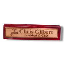 Load image into Gallery viewer, Desk Wedge Name Plate - PERSONALIZED - Water Spigot - 11 Inches