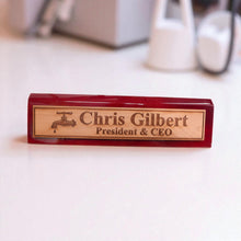 Load image into Gallery viewer, Desk Wedge Name Plate - PERSONALIZED - Water Spigot - 11 Inches