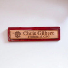 Load image into Gallery viewer, Desk Wedge Name Plate - PERSONALIZED - Celtic Tree of life - 11 Inches