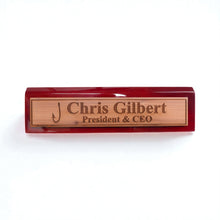 Load image into Gallery viewer, Desk Wedge Name Plate - PERSONALIZED - Fish Hook - 11 Inches