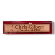Load image into Gallery viewer, Desk Wedge Name Plate - PERSONALIZED - Fish Hook - 11 Inches