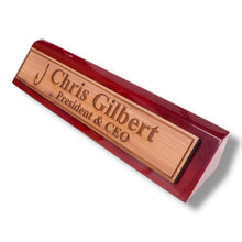 Load image into Gallery viewer, Desk Wedge Name Plate - PERSONALIZED - Fish Hook - 11 Inches