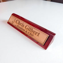 Load image into Gallery viewer, Desk Wedge Name Plate - PERSONALIZED - Fish Hook - 11 Inches