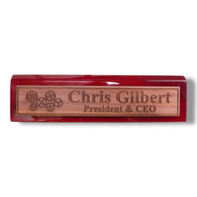 Load image into Gallery viewer, Desk Wedge Name Plate - PERSONALIZED - Gears - 11 Inches