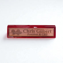 Load image into Gallery viewer, Desk Wedge Name Plate - PERSONALIZED - Gears - 11 Inches