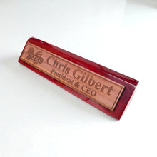 Load image into Gallery viewer, Desk Wedge Name Plate - PERSONALIZED - Gears - 11 Inches