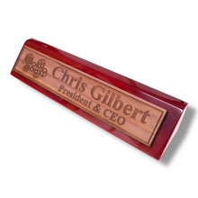 Load image into Gallery viewer, Desk Wedge Name Plate - PERSONALIZED - Gears - 11 Inches