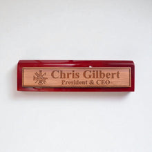 Load image into Gallery viewer, Desk Wedge Name Plate - PERSONALIZED - Firefighter - 11 Inches