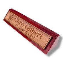 Load image into Gallery viewer, Desk Wedge Name Plate - PERSONALIZED - Firefighter - 11 Inches