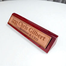 Load image into Gallery viewer, Desk Wedge Name Plate - PERSONALIZED - Football - WITH YOUR NUMBER - 11 Inches