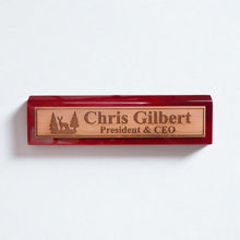 Load image into Gallery viewer, Desk Wedge Name Plate - PERSONALIZED - Deer Scene - 11 Inches
