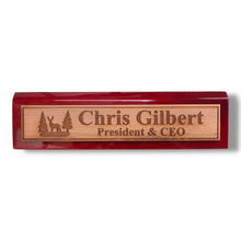 Load image into Gallery viewer, Desk Wedge Name Plate - PERSONALIZED - Deer Scene - 11 Inches