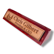 Load image into Gallery viewer, Desk Wedge Name Plate - PERSONALIZED - Deer Scene - 11 Inches