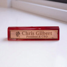 Load image into Gallery viewer, Desk Wedge Name Plate - PERSONALIZED - Flying Dragon - 11 Inches