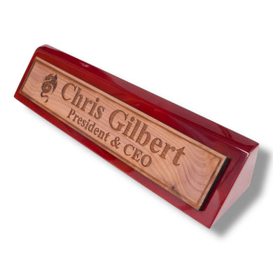 Desk Wedge Name Plate - PERSONALIZED - Flying Dragon - 11 Inches