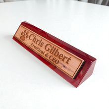 Load image into Gallery viewer, Desk Wedge Name Plate - PERSONALIZED - Dog Paw - 11 Inches