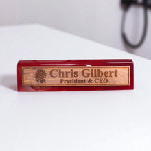 Load image into Gallery viewer, Desk Wedge Name Plate - PERSONALIZED - Indian Chief - 11 Inches