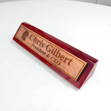Load image into Gallery viewer, Desk Wedge Name Plate - PERSONALIZED - Indian Chief - 11 Inches