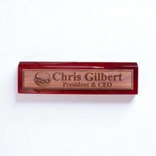 Load image into Gallery viewer, Desk Wedge Name Plate - PERSONALIZED - Hamburger - 11 Inches