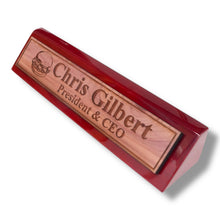 Load image into Gallery viewer, Desk Wedge Name Plate - PERSONALIZED - Hamburger - 11 Inches