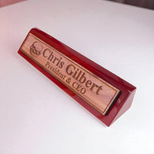 Load image into Gallery viewer, Desk Wedge Name Plate - PERSONALIZED - Hamburger - 11 Inches